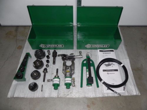 Greenlee 7610sb knockout set 1/2&#034;-4&#034; with 1725 pump,800 bender,750 cutter.7310 for sale