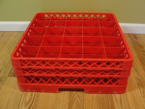 Traex rack master tr-6 red square 25 compartment glass rack w/ 2 extenders for sale