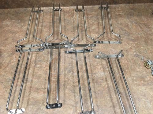 Set Of 8 - 10&#034; Chrome Plated Wine Glass Hanger Rack