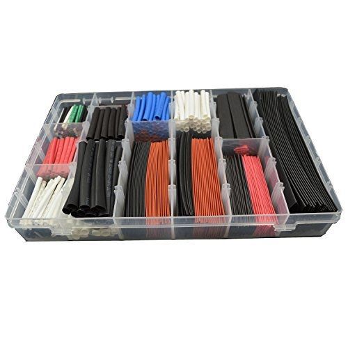 URBEST?610 Pcs Assorted Heat Shrink Tube 5 Colors 12 Sizes Tubing Wrap Sleeve