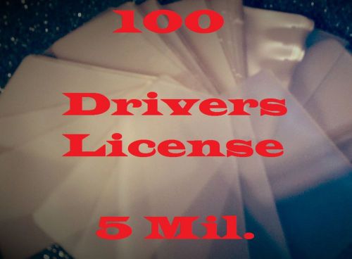 100 Drivers License Laminating Laminator Pouch Sheets. 2-3/8 x 3-5/8   5 Mil