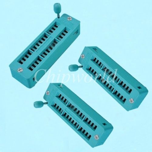 3PCS 28-Pin 28P Narrow Universal ZIF Test DIP IC Socket