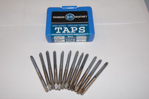 12 Pcs. Hanson Whitney 10-32 GH3 2 FL HSS Spiral Pointed Plug Taps-Chrome Finish