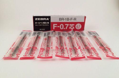 RED Zebra F-0.7  Ball Pen refills x 7 pcs RED INK