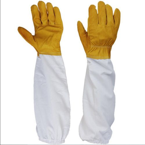 50cm Protective Beekeeping Bee Keeping Vented Long Sleeves Gloves Goatskin ##