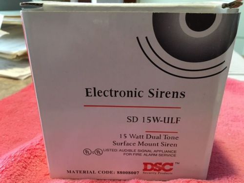 **NEW** DSC ELECTRONIC SIREN---SD 15W-ULF---15 WATT DUAL TONE--SURFACE MOUNT