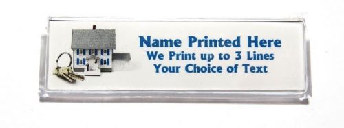 House Keys Custom Name Tag Badge ID Pin Magnet for Real Estate Agents Sales