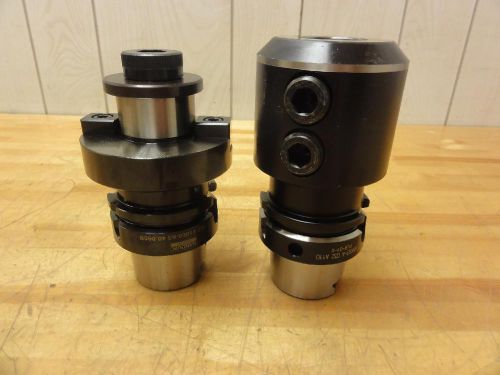 (2) CLEAN HSK 63 Sandvik A392.41005-63 25 060B Arbor &amp; Walter End Mill Holder