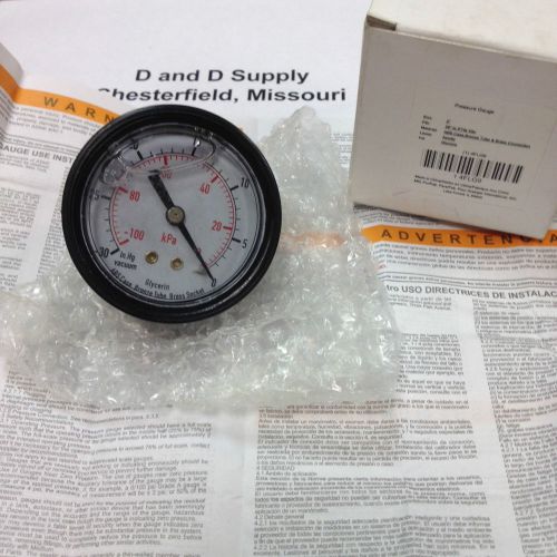 Liquid Filled Vacuum Gauge, 4FLG9, 2 In, 1/4&#034; NPT Back Connection