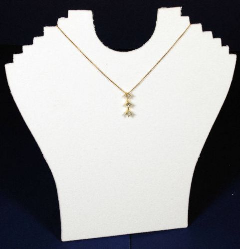 1 WHITE 9&#034; VELVET NECKLACE PENDANT JEWELRY DISPLAYS