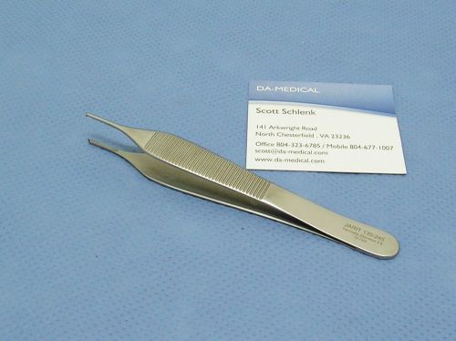 Jarit 130-245 Adson Tissue Forceps, 1 by 2 teeth, serrated jaws, German