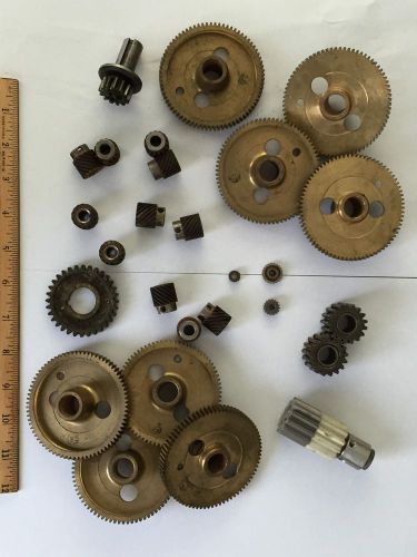 Lot of 28 Gears, Motor Wheel Metal Bronze Steel Machine 77 teeth, 15 teeth