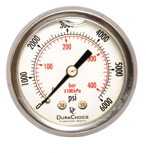 2&#034; liquid filled pressure gauges - 1/4&#034; npt center back mount 6000psi for sale