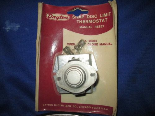 Dayton Snap Disc Limit Thermostat 2E364 OPEN 200 manual close degrees surplus