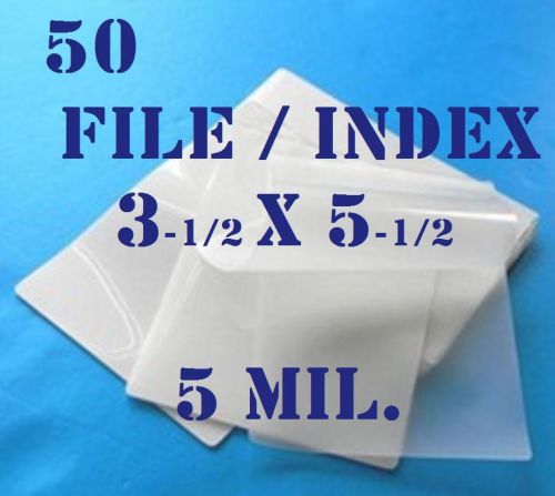 5 Mil 3-1/2 x 5-1/2 Laminating Laminator Pouches Sheets,  Index Card  50 PK