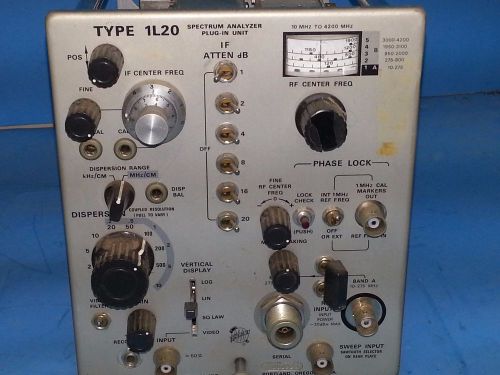 TEKTRONIX TYPE 1L20 PLUG IN OSCILLOSCOPE SPECTRUM ANALYZER 500 SERIES SCOPES