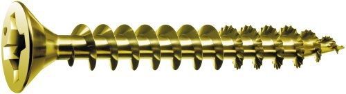 SPAX #8 x 2in. Flat Head Unidrive Yellow Zinc Coated Screw - 1 LB Box