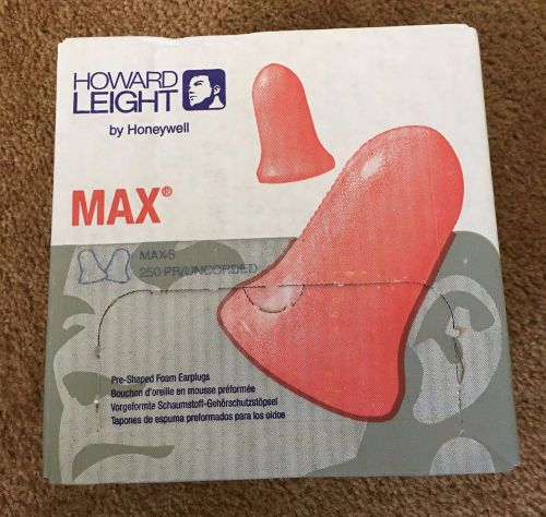 NEW Howard Leight MAX Foam Ear Plugs, 500 Pair NRR33/SNR34 *FREE SHIP*