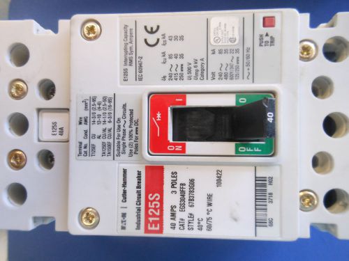 CUTLER HAMMER EGS3040FFB 40 AMP 480 VOLT 3 POLE CIRCUIT BREAKER