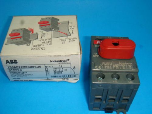 1 NEW ABB DISCONNECT SWITCH, OT25E3, 25AMP 3POLE 3PH 9KW 600VAC, NEW IN BOX