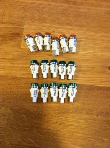 LOT OF 16 CHICAGO MINATURE IDI 1052QC5/ 1050QC3 125 Volts 1/2 WATT INDICATORS