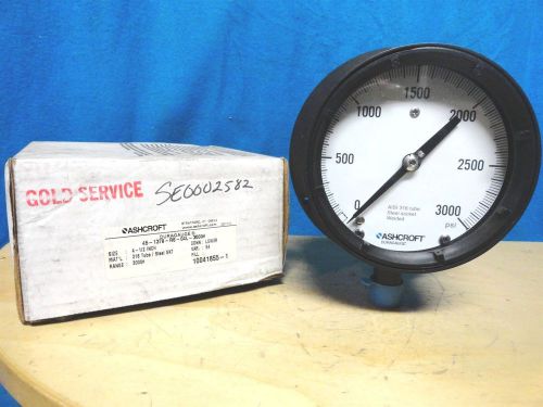 ASHCROFT * PRESSURE GAUGE * 0-3000 PSI * SOLID FRONT * P/N 45-1379-RS-04L-3000