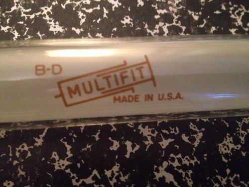 ViINTAGE MEDICAL B&amp;D MULTIFIT GLASS SYRINGE 20cc - NO NEEDLE