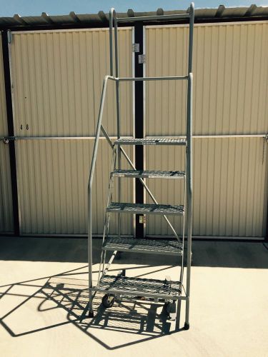 5 Step Cotterman Rolling Ladder Fully Assembled 450 Lb Capacity