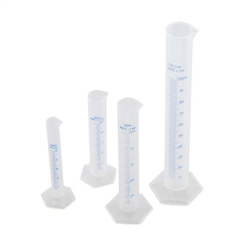 Graduated Measuring Cylinder Tube Plastic Polypropylene PP Lab School