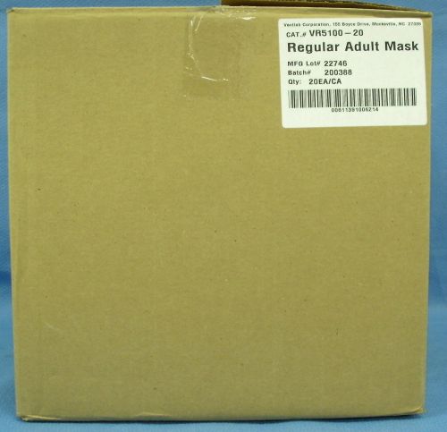 1 Case of 20 Ventlab Corp Vent Masks- Regular Adult # VR5100