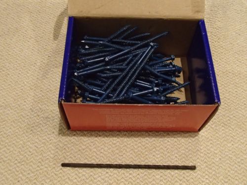 100 POWERS FASTENERS BLUE PERMA-SEAL 3/16 X 3-1/4&#039;&#039; CONCRETE SCREW + 1 DRILL BIT