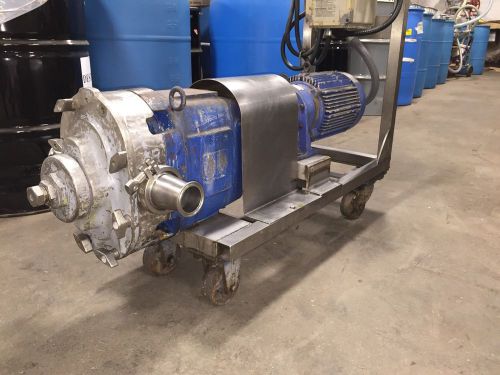 Stainless Steel Waukesha 60 Sanitary Pump 5 H.P. Motor &amp; Drive