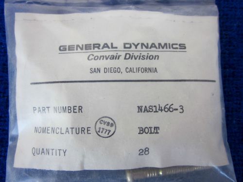 Aircraft Airplane Fasteners Bolt - GD CONVAIR - SAN DIEGO - Part #NAS1466-3