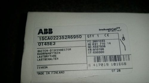 NEW ABB OT45E3 Non-Fused Disconnect Switch NIB