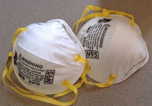 Lot of 2pcs 3M Particulate Respirator Dust Mask N95 8210 Sanding/Fiberglass/Flu