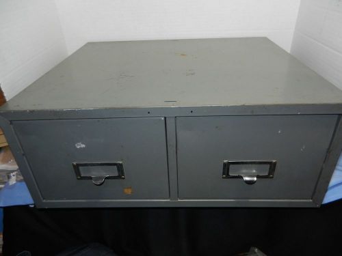 Industrial Metal 2 Drawer Card File Cabinet