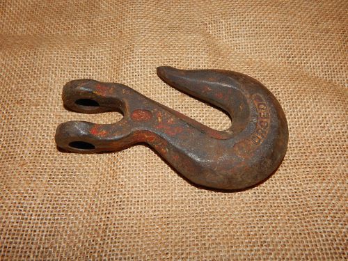 Vintage Heavy Duty Forged Steel red HIGH TEST 5 1/2&#034; long Hook INDUSTRIAL