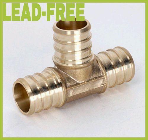 (25) 3/4&#034; PEX Tees - Brass Crimp Fittings, LEAD-FREE