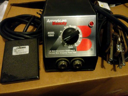 AMERICAN BEAUTY 105A3 SOLDERING STATION, 10519 FOOTSWITCH, 10541 TWEEZERS