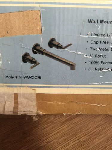 NIB OIL RUBBED BRONZE FINISH WALL MOUNT VESSEL SINK FILLER FAUCET