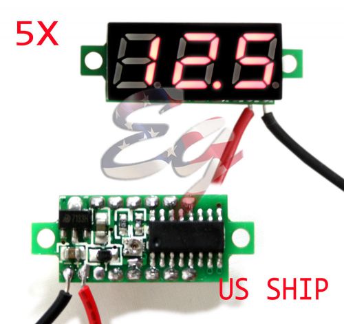 5X Red DC 0-30V LED Display Digital Voltage Voltmeter Panel Car Motorcycle