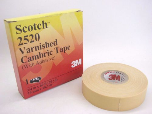 Scotch® 3m 2520 electrical insulating varnished cambric tape 3/4 in x 60 ft t37 for sale