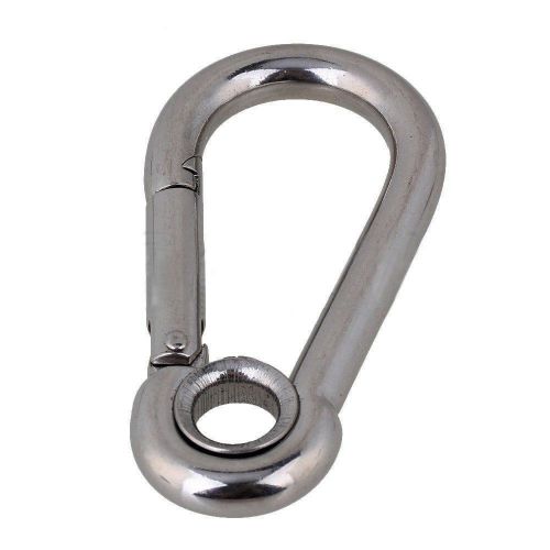 M10 Camping Climbing Secure Lock 304 Stainless Steel 100mm Hook Carabiner Eyelet