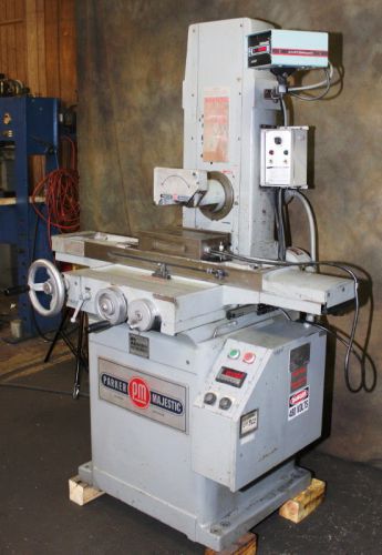 6&#034; w 18&#034; l parker-majestic 2z surface grinder, acu-rite dro, power elev., emc for sale