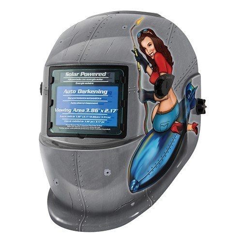 Nesco 4656 auto darkening solar powered welding helmet with wwii bomber graphics for sale