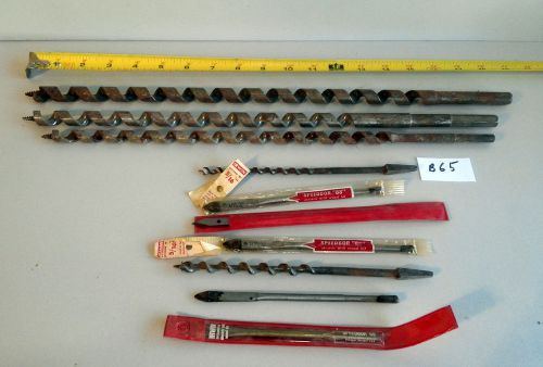 Lot of 10 Used &amp; new wood Drill bits B65