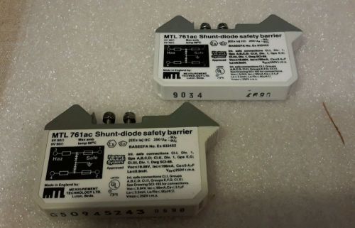 MEASUREMENT TECHNOLOGY MTL761AC SHUNT DIODE SAFETY BARRIER (LOT OF 2) NEW $89