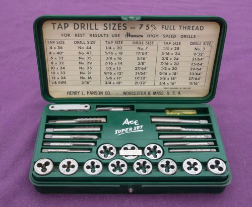 ACE Super Set of Taps &amp; Dies No 614 Henry Hanson Co