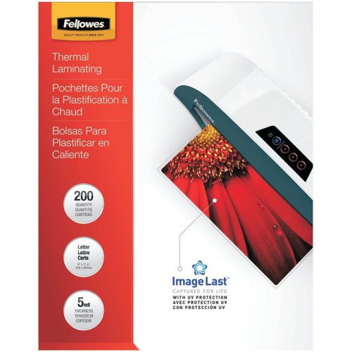 Fellowes 5245301 imagelast(tm) laminating pouches, letter, 200pk (5mil) for sale