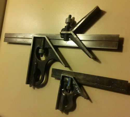 VTG.CRAFTSMAN-12&#034; COMBINATION SQUARE &amp; CENTERING HEAD, ALSO 6&#034; COMBO SQUARE-VGC